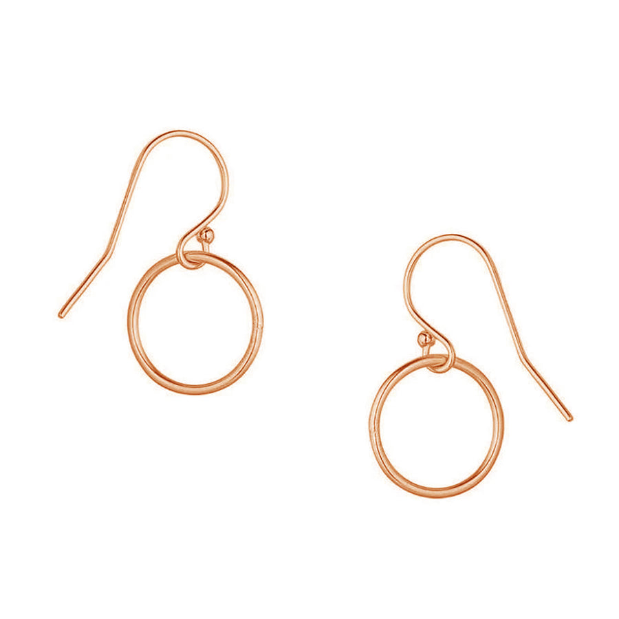 FE0107 925 Sterling Silver Small Circle Drop Earrings