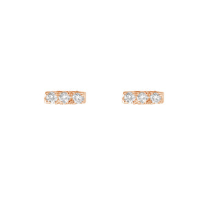 FE1057 925 Sterling Silver White Zircon Bar Stud Earrings
