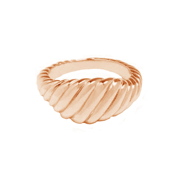 FJ0491 925 Sterling Silver Twisted Signet Ring