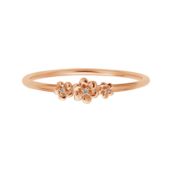 FJ0496 925 Sterling Silver Three Flower Ring