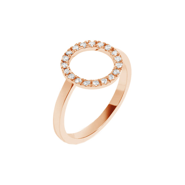 FJ0330 925 Sterling Silver Circle Zircon Ring