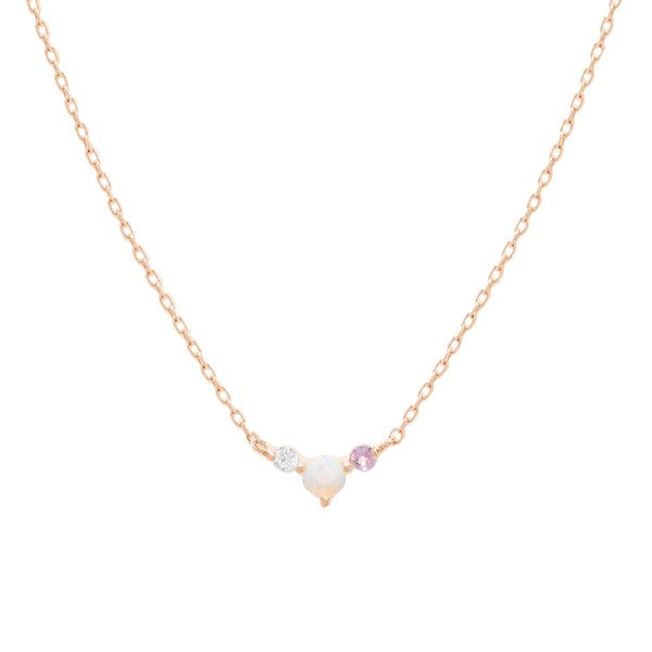 FX0662 925 Sterling Silver Opal Pendant Necklace