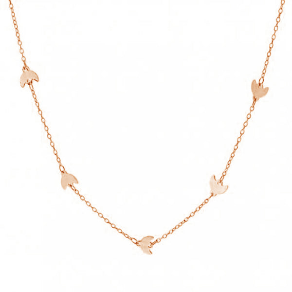 FX0256 925 Sterling Silver Bird Choker Necklace