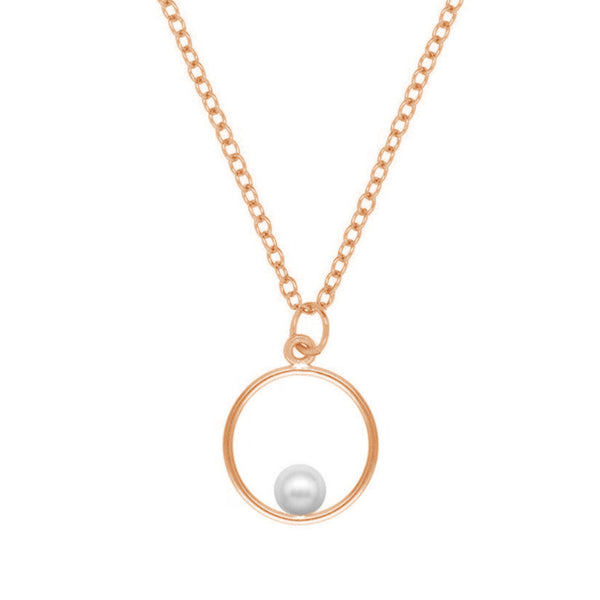FX0385 925 Sterling Silver Pearl Halo Necklace