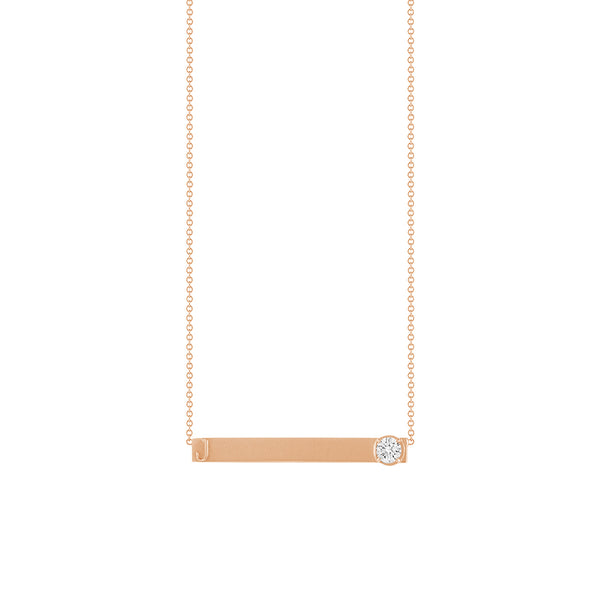 FX0452 925 Sterling Silver Bar Zircon Custom Necklace