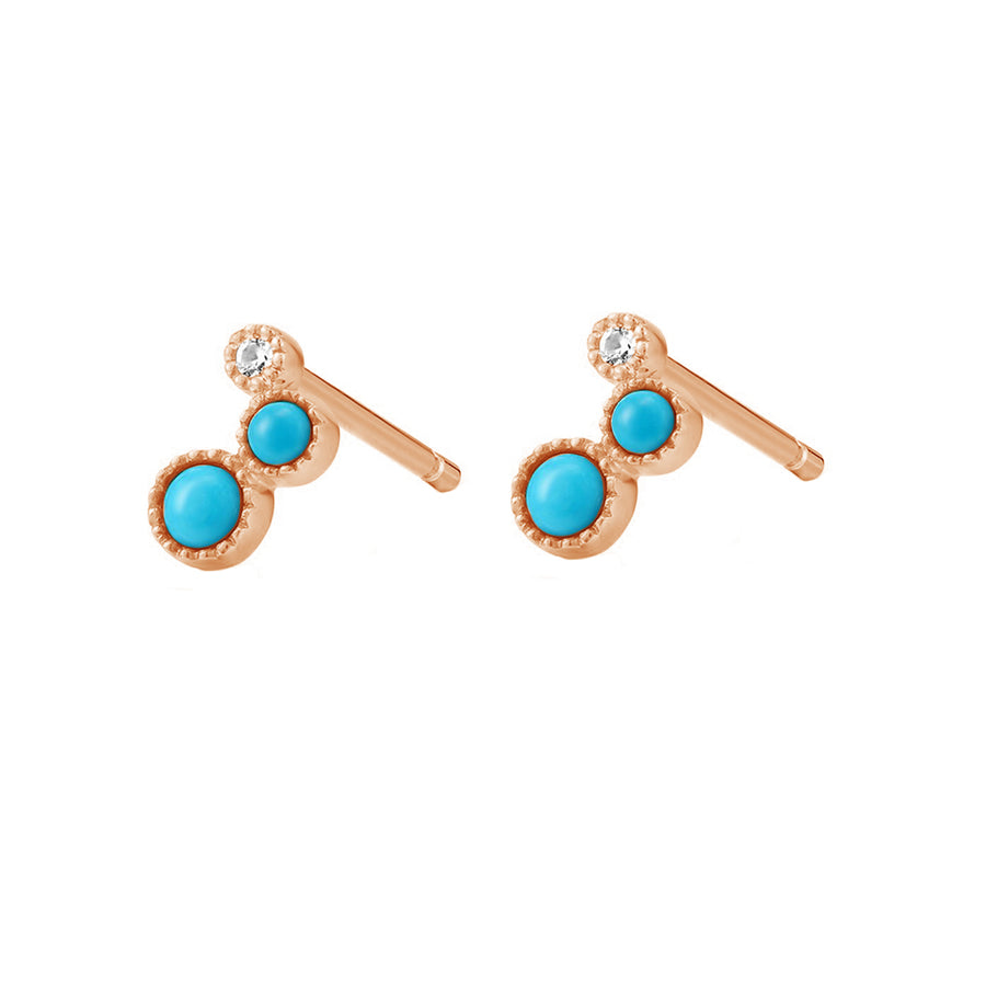FE1675 CZ Turquoise Double Stud Earring