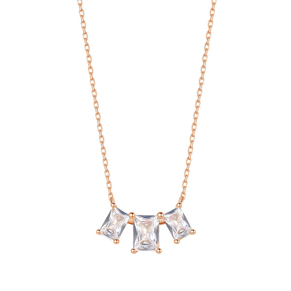 FX0852 925 Sterling Silver Tennis Tiro Cubic Zirconia Necklace