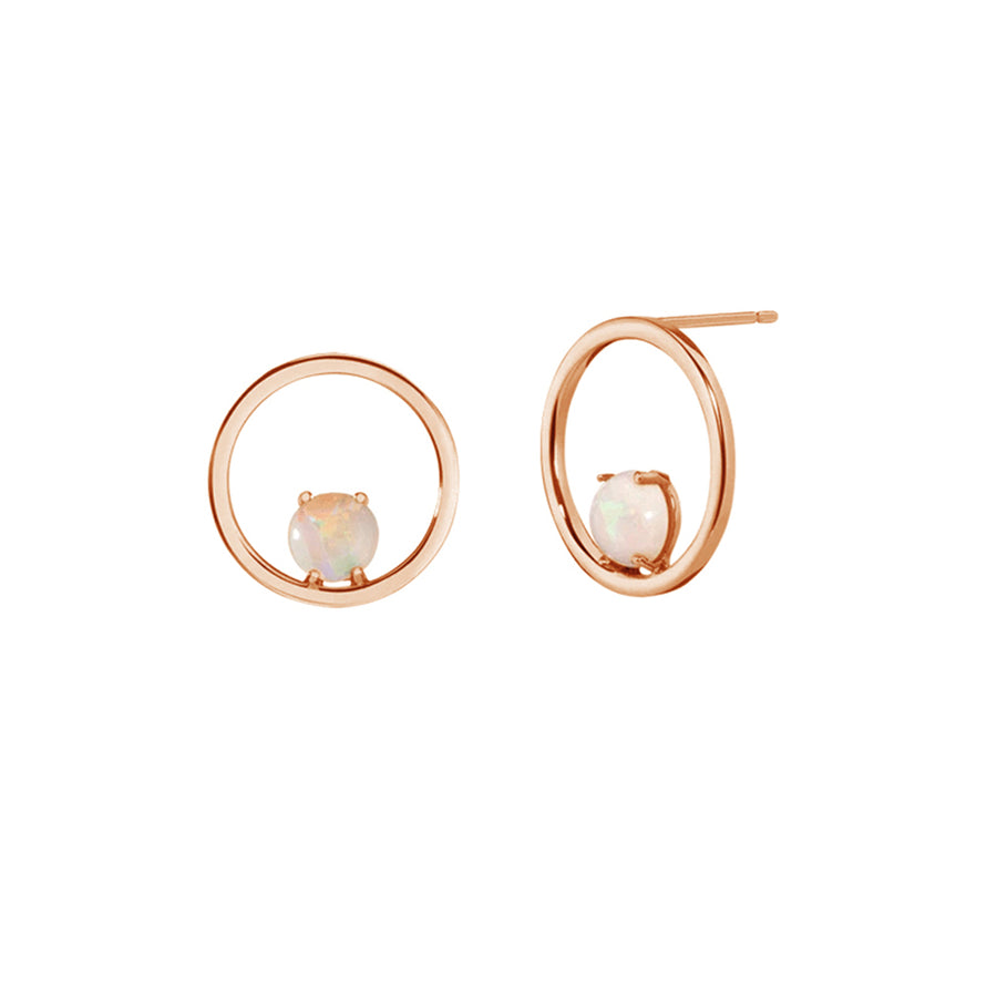 FE1060 Simple Opal Hoop Earrings