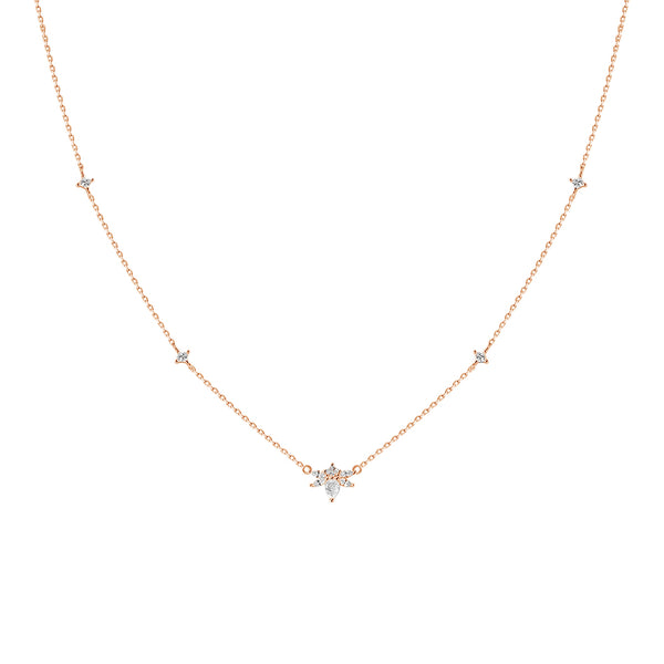 FX0837 925 Sterling Silver Firefly Zirconia Pendant Necklace