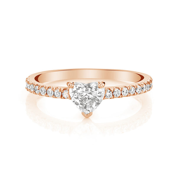 FJ0378 925 Sterling Silver Heart Zircon Pave Ring