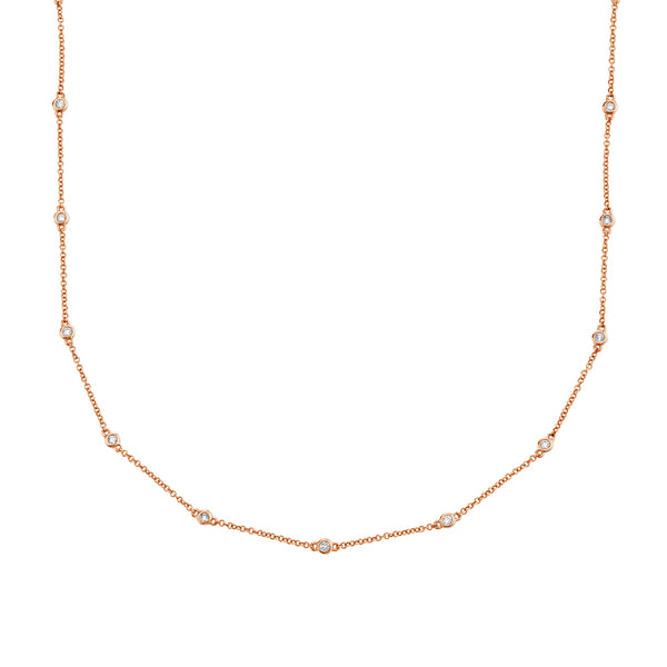 FX0419 925 Sterling Silver Classic Zircon Bezel Necklace