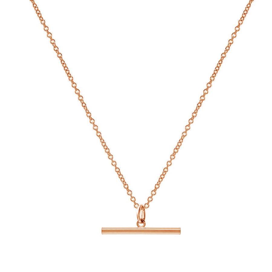 FX0317 925 Sterling Silver T Bar Drop Necklace