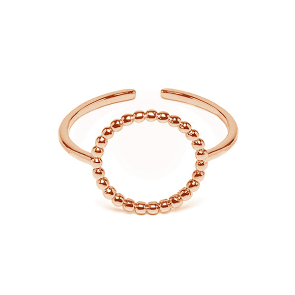 FJ0761 925 Sterling Silver Bead Adjustable Ring