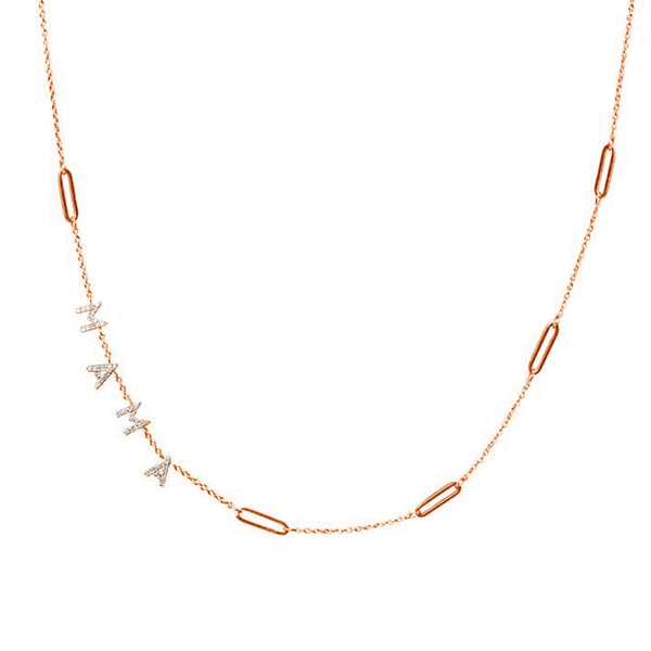 FX0474 925 Sterling Silver MAMA Link Necklace