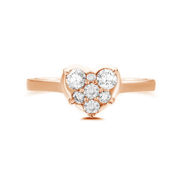 FJ0405 925 Sterling Silver Cubic Zircon Heart Ring