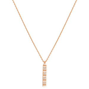 FX0921 925 Sterling Silver Vertical Bar Zirconia Necklace