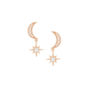 FE1116 Moon & Star Stud Earrings