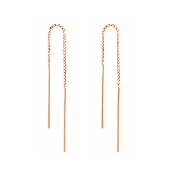 FE1399 925 Sterling Silver Simple Style Thread Earrings