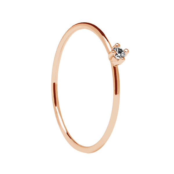 FJ0211 925 Sterling Silver Single Diamond Ring