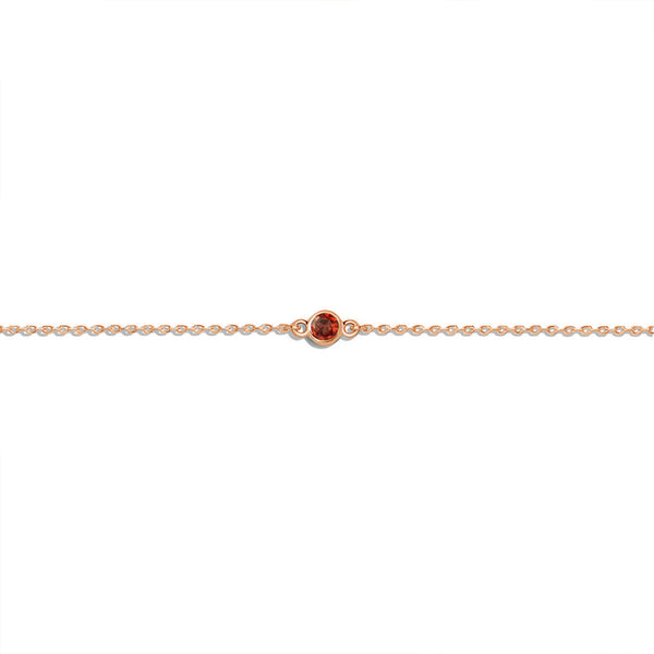 FS0137 925 Sterling Silver Red Zircon Bracelet