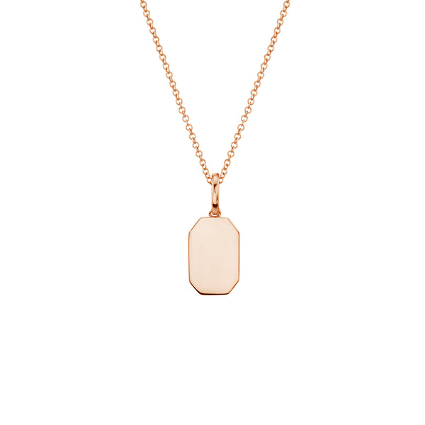 FX0420 925 Sterling Silver Rectangle Pendant Necklace