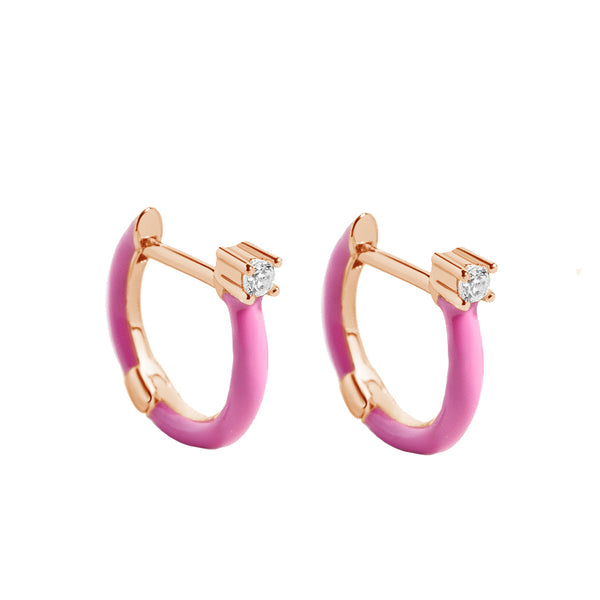 FE1562 925 Sterling Silver Zircon Colorful Hoop Earrings