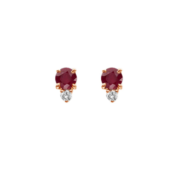FE1587 925 Sterling Silver Ruby Zircon Stud Earrings