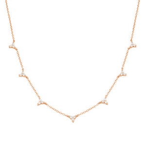 FX0251 925 Sterling Silver Triangle Zircon Necklace