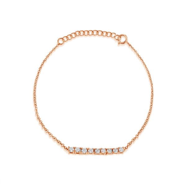 FS0144 925 Sterling Silver Zircon Bar Bracelet