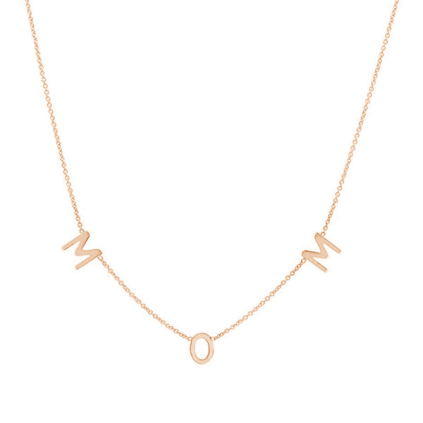 FX0493 925 Sterling Silver Spaced Mom Necklace