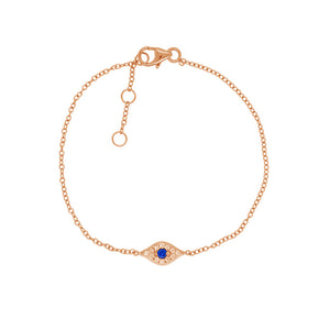 FS0133 925 Sterling Silver Fashion Blue Eye Bracelet