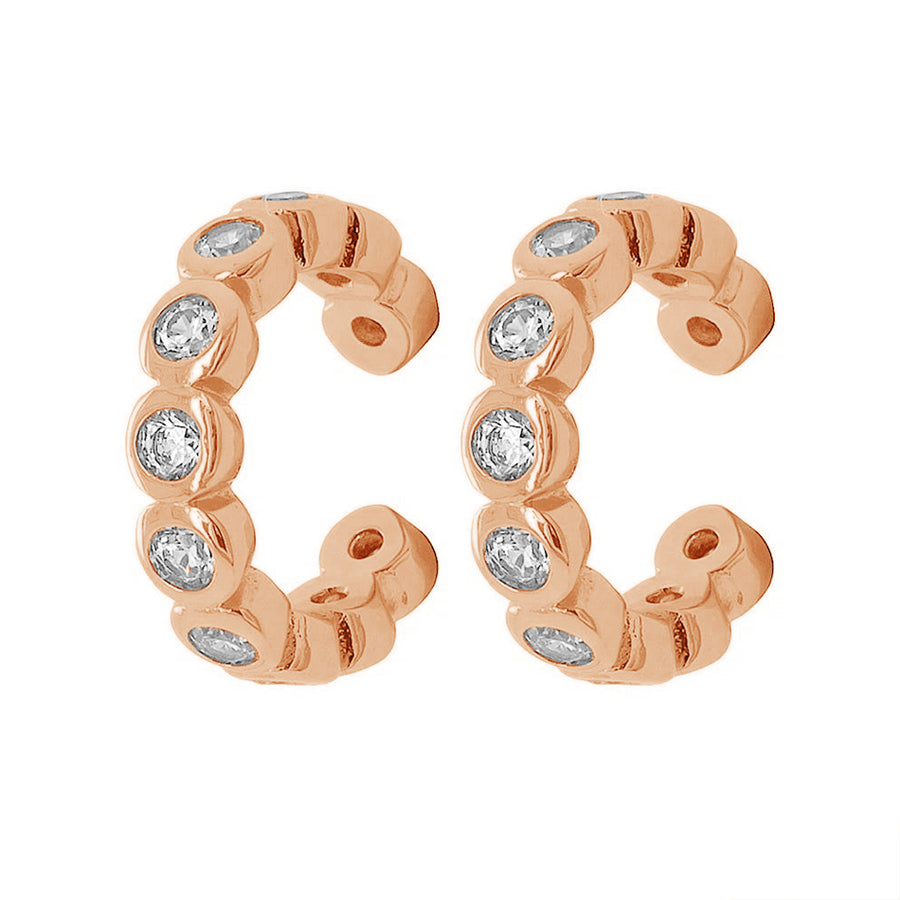 FE0922 925 Sterling Silver Infinity Bezel Ear Cuff Earrings