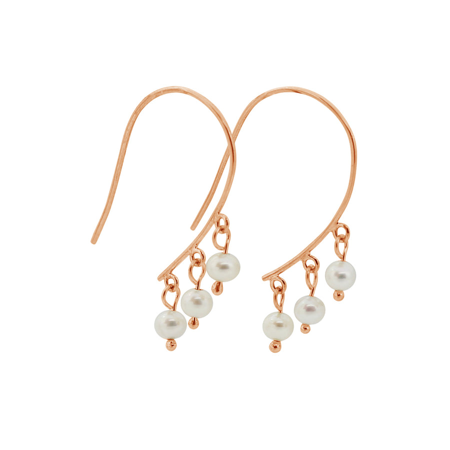 PE0056 925 Sterling Silver Freshwater Pearl Drop Hoop Earrings For Women