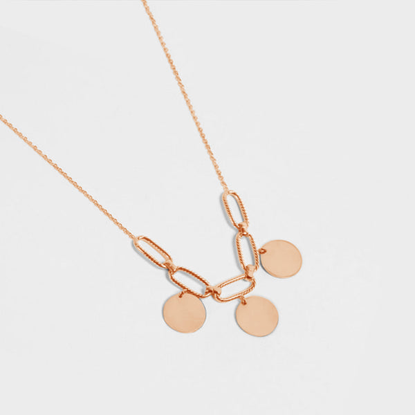 FX0159 925 Sterling Silver Coin Chain Charming Necklace