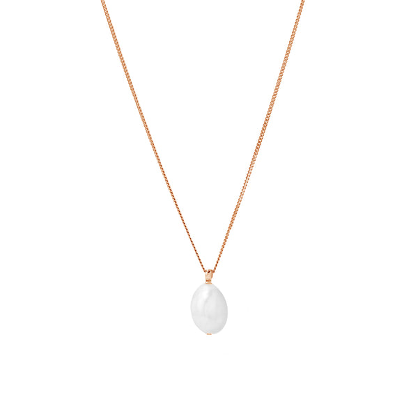 FX0506 925 Sterling Silver Bold Pearl Pendant Necklace