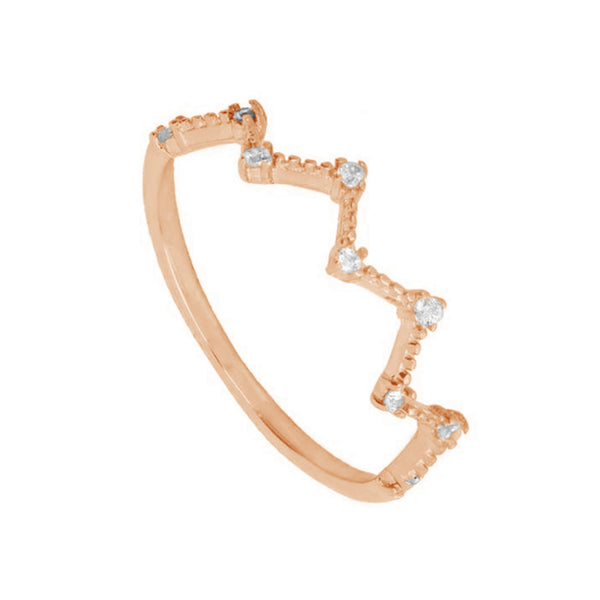 FJ0188 925 Sterling Silver Wavy Shape Ring