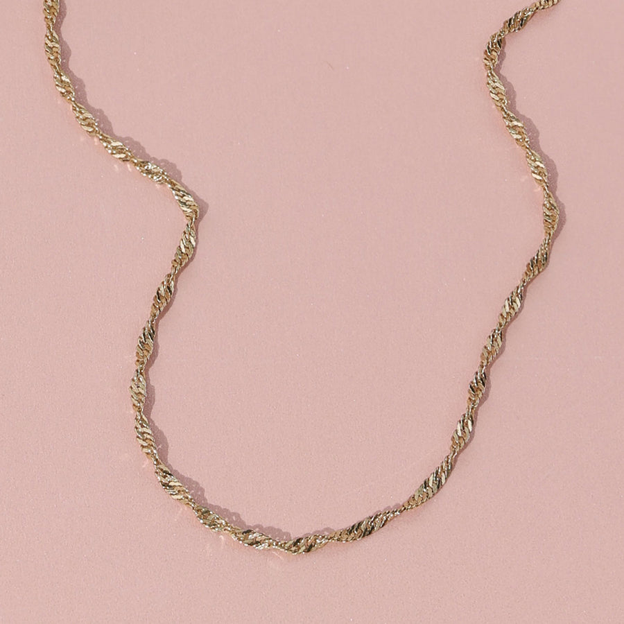 FX0891 925 Sterling Silver Singapore Chain Necklace