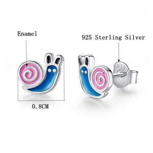 YE3184 925 Sterling Silver Active Snails Children Earrings