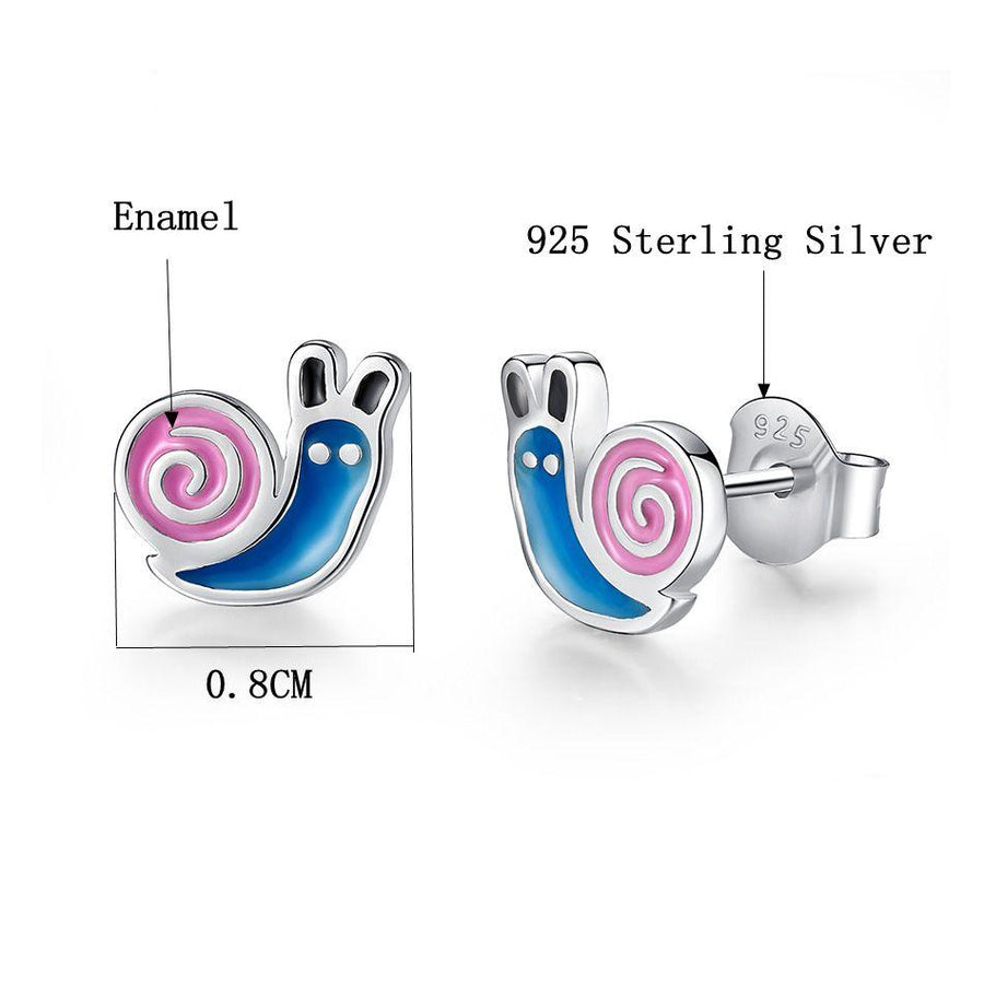 YE3184 925 Sterling Silver Active Snails Children Earrings