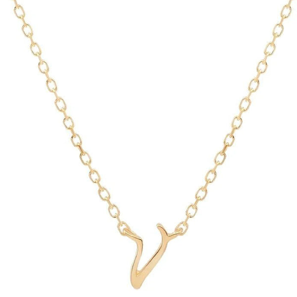 FX0542 925 Sterling Silver Letter Pendant Necklace