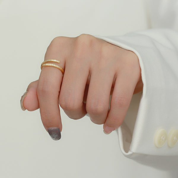 TYJ0327 925 Sterling Silver Wrap Cubic Zirconia Adjustable Rings