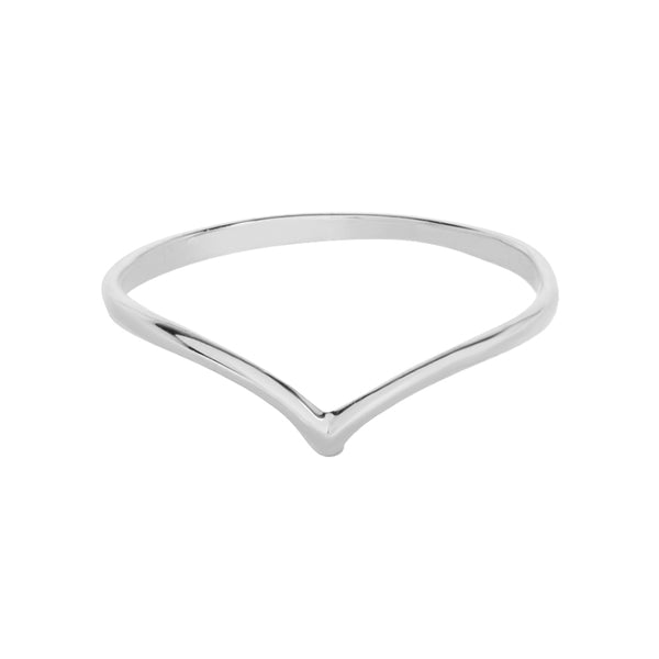 FJ0665 925 Sterling Silver Gold V Band Ring