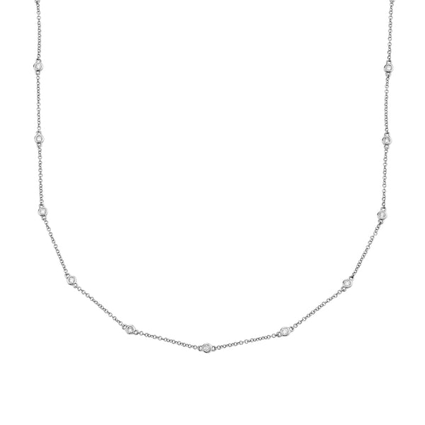FX0419 925 Sterling Silver Classic Zircon Bezel Necklace
