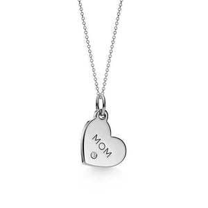 FX0489 925 Sterling Silver Heart Shape Necklace with Engrave Mama