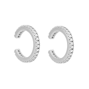 FE0935 925 Sterling Silver Zircon Pave Earrings Cuff