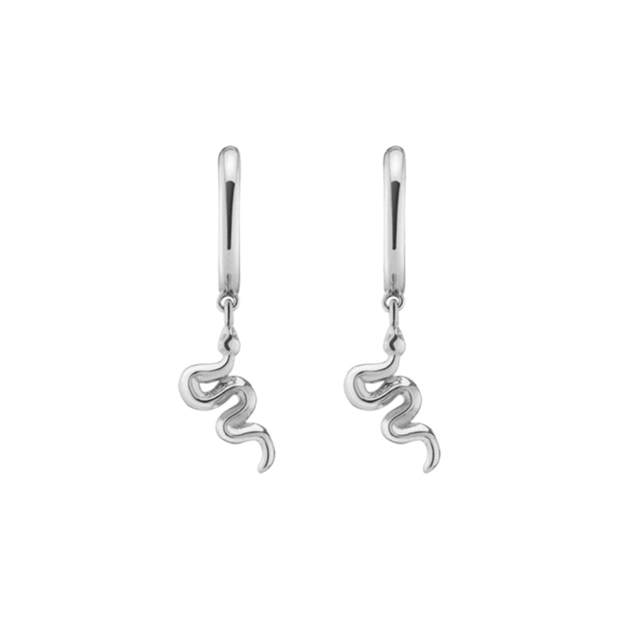 FE1126 925 Sterling Silver Snake Hoop Earrings
