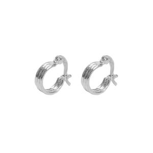 FE1423 925 Sterling Silver Triple Band Hoops