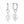 FE1118 925 Sterling Silver Pearl Dangle Hoop Earrings