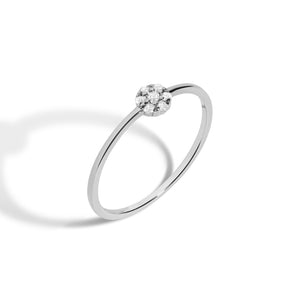 FJ0338 925 Sterling Silver Flower Zircon Ring