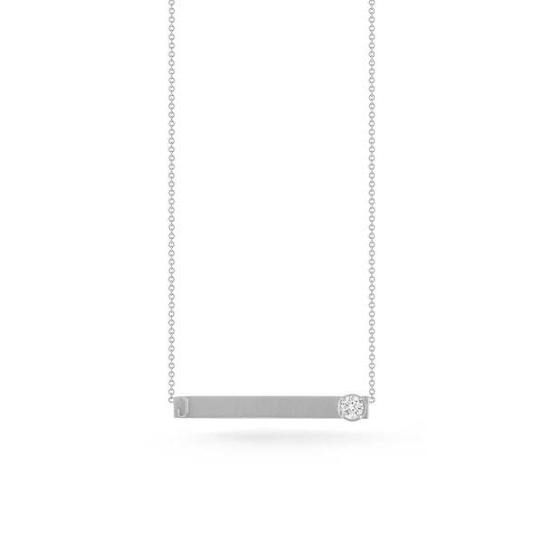 FX0452 925 Sterling Silver Bar Zircon Custom Necklace